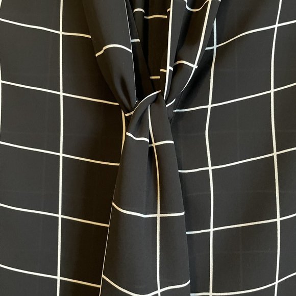 NYDJ Black and White Grid Blouse - Picture 3 of 4